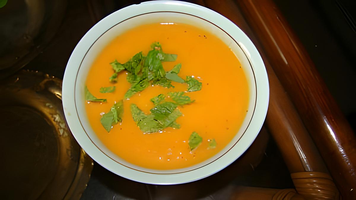 recette Bisque de carottes au gingembre et à la menthe