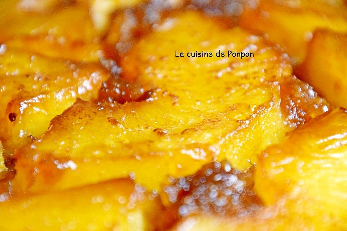 recette Gâteau à l'ananas frais caramélisé à la cassonade