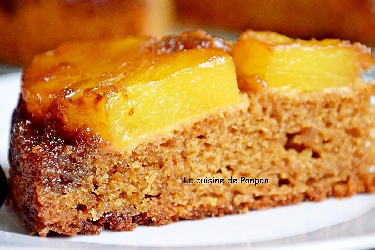 recette Gâteau à l'ananas frais caramélisé à la cassonade