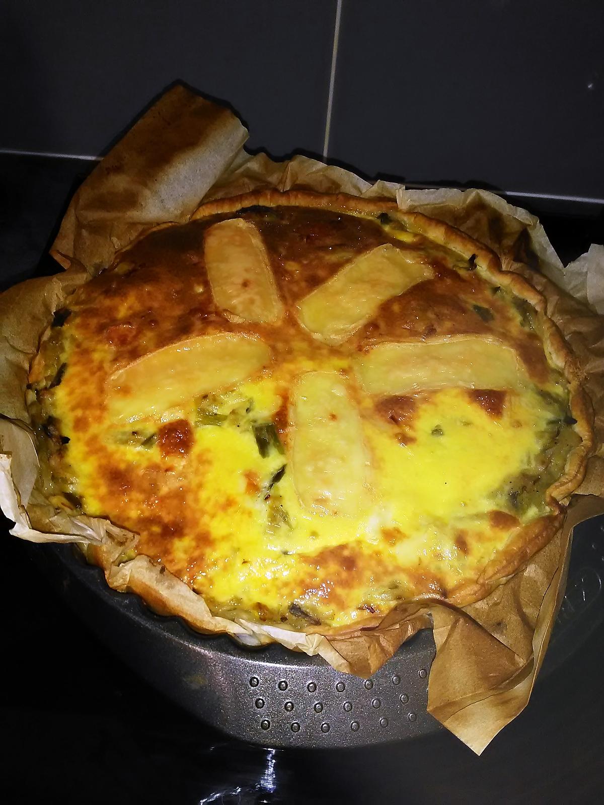 recette Quiche  " vite fait  bien fait  " aux  poireaux et maroilles