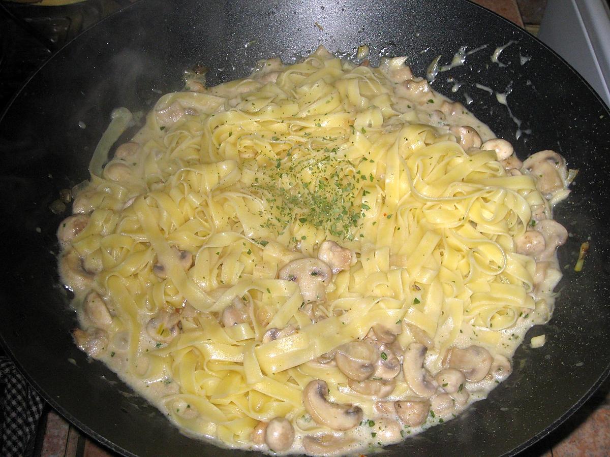 recette Fettucine aux champignons