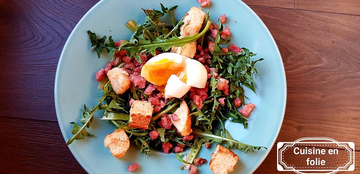 recette Salade de dents de lion, vinaigrette au sirop d'érable