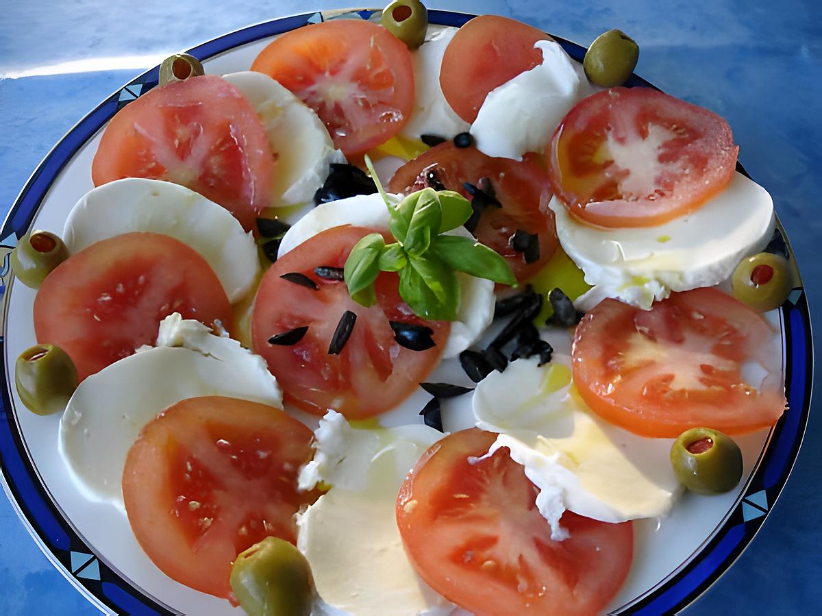 recette salade estivale tomates mozzarelle olives