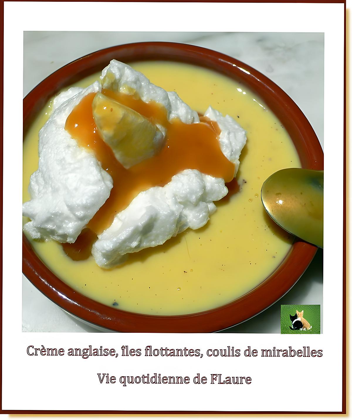 recette Iles flottantes, coulis de mirabelles (Cooking chef et Micro-ondes)