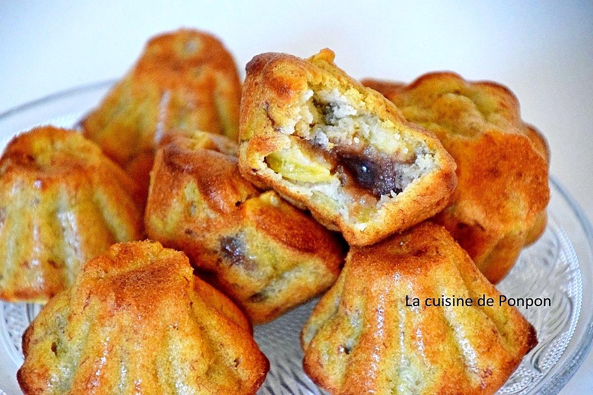 recette Muffin banane, pomme, poudre d'écorce de combava et son coeur marron