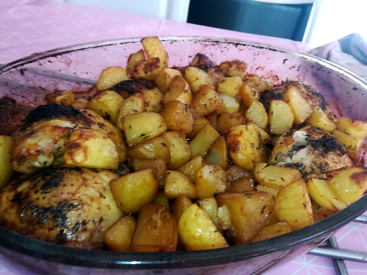 recette Poulet et pommes de terres rôtis