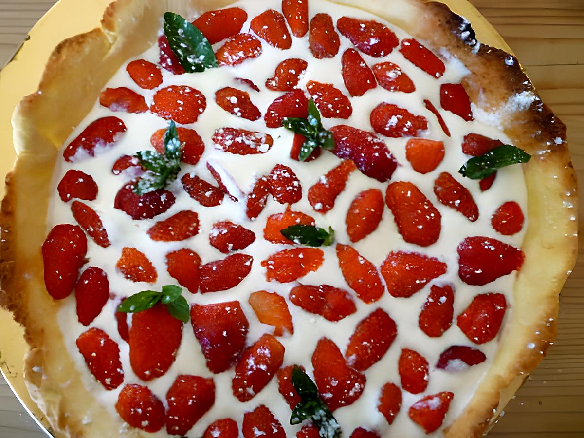 recette Tarte crémeuse aux fraises