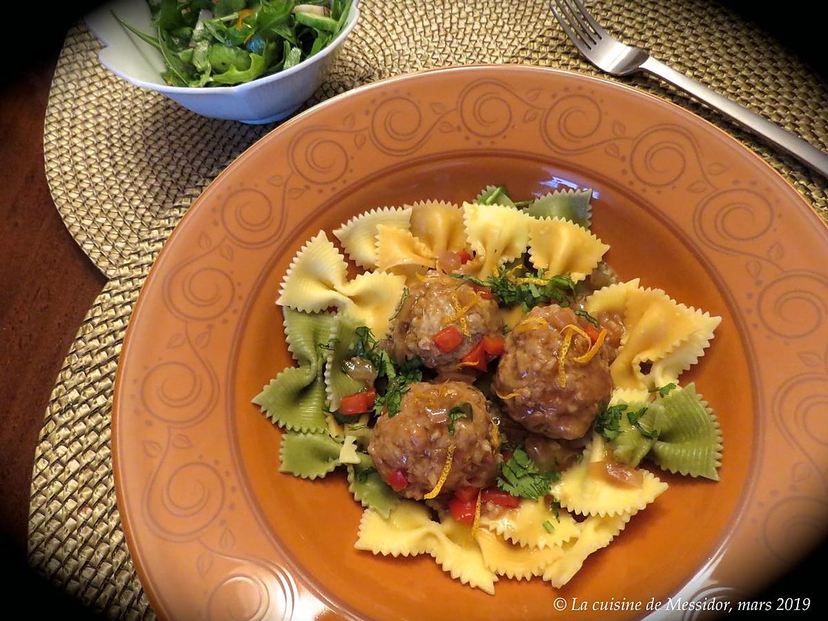 recette Boulettes de dinde à l’orange et aux arachides