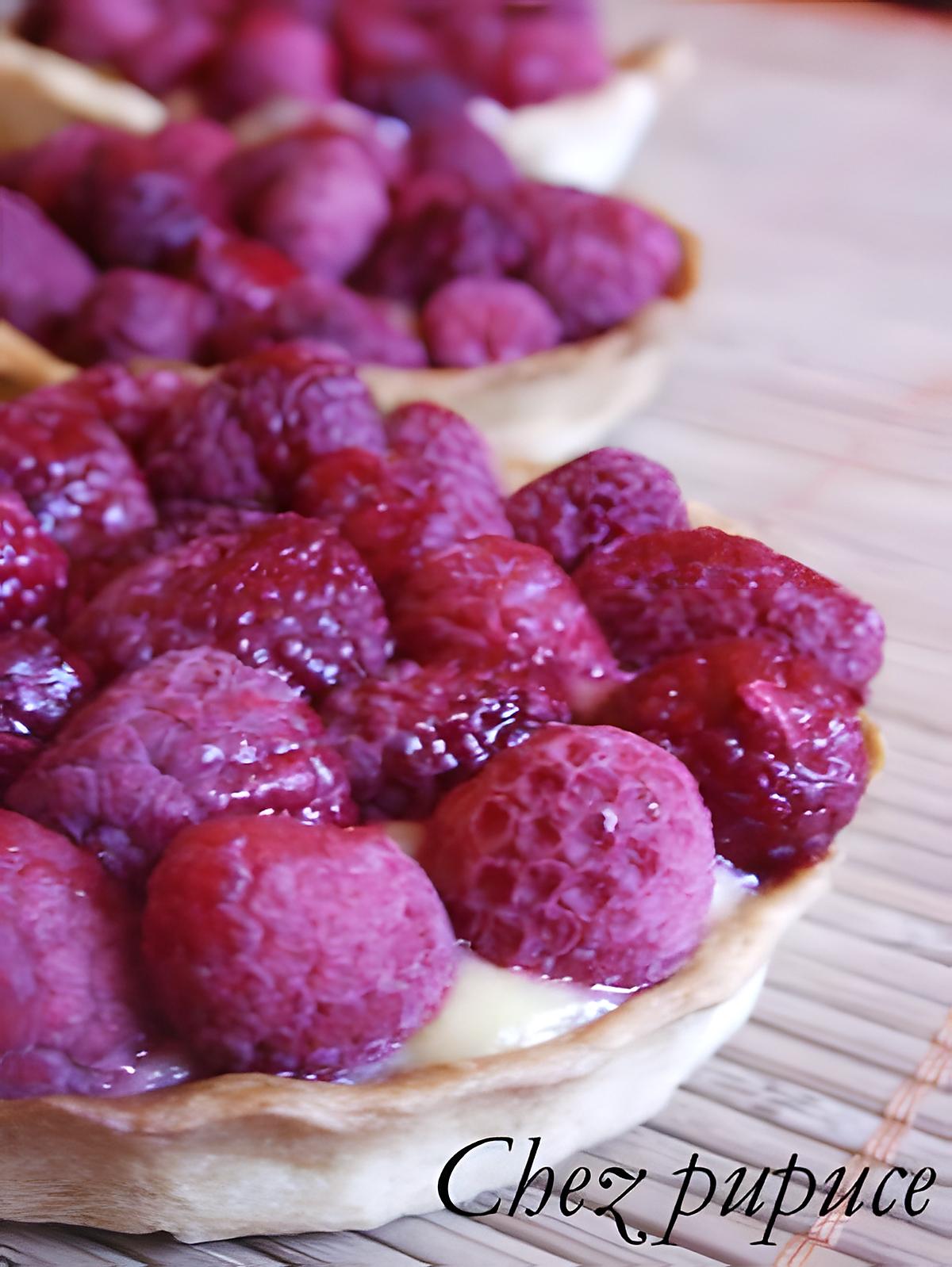 recette Tartelettes au lemon curd & framboises