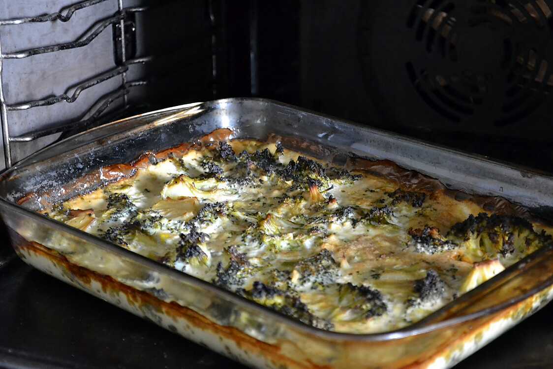 Recette de Quiche sans pâte chèvre brocolis