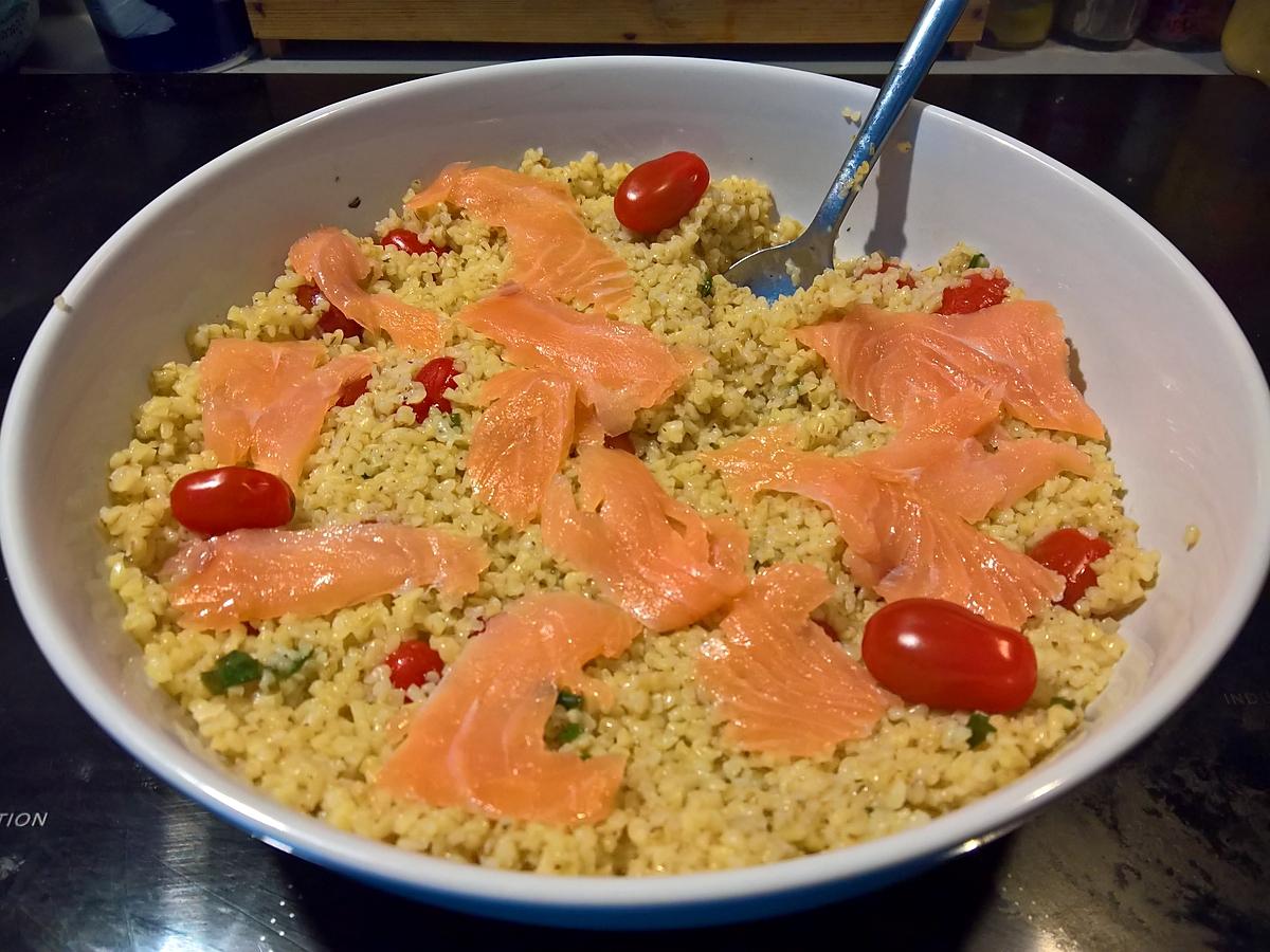 recette Salade de Boulgour aux Saumon Fumé