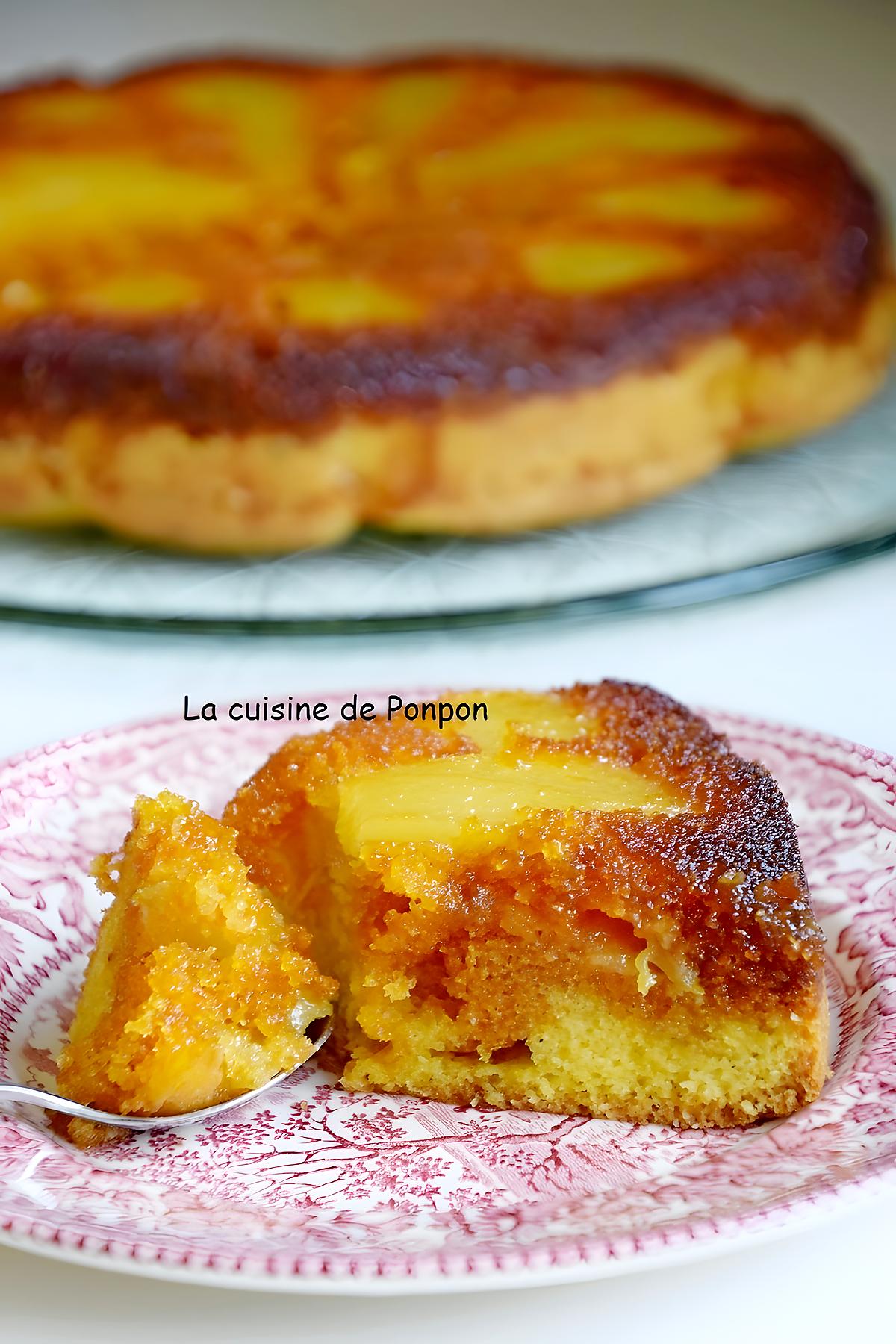 recette Gâteau aux poires caramélisées parfumées à la liqueur de poire Williams