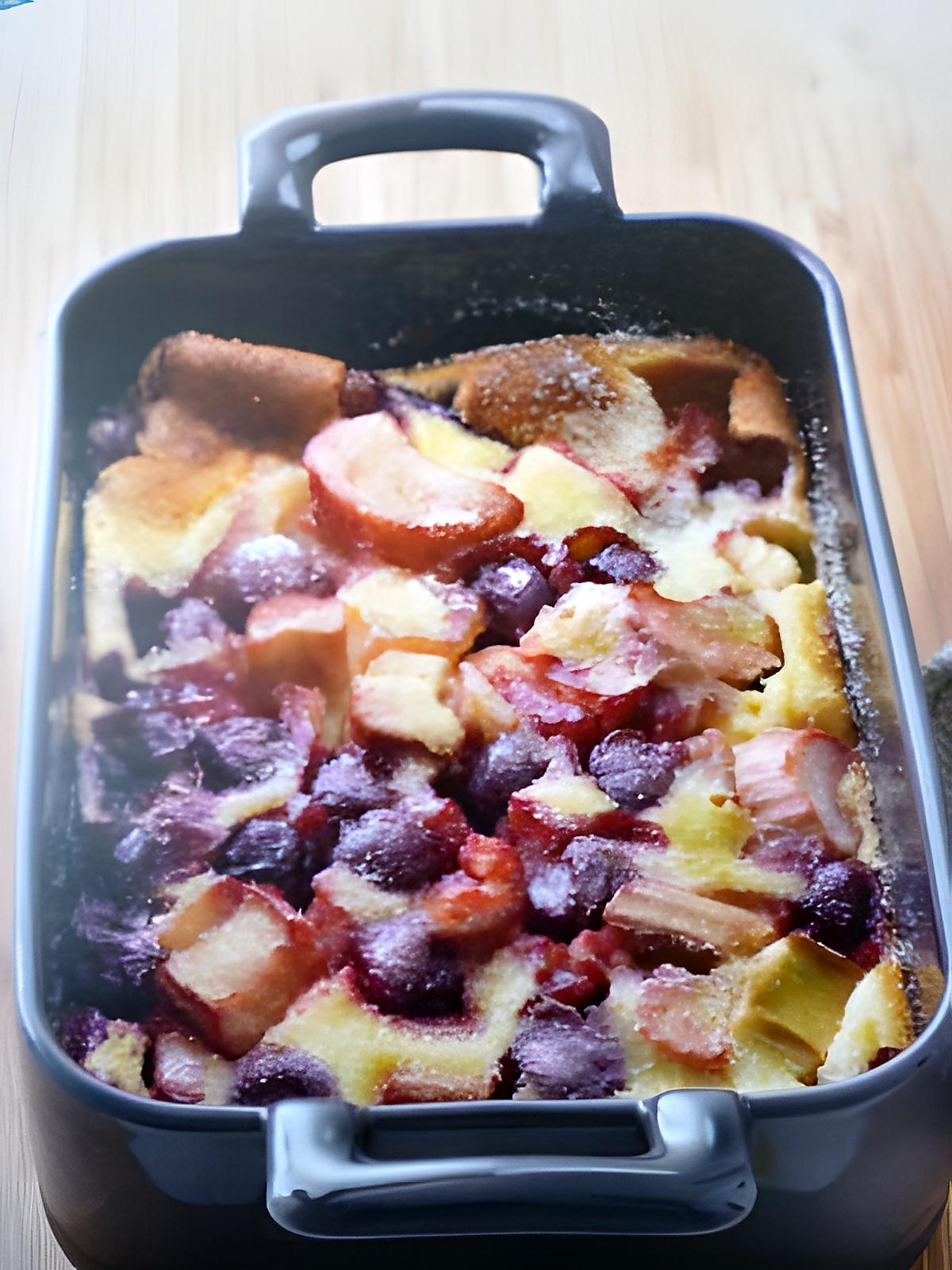 recette Clafoutis rhubarbe cerise