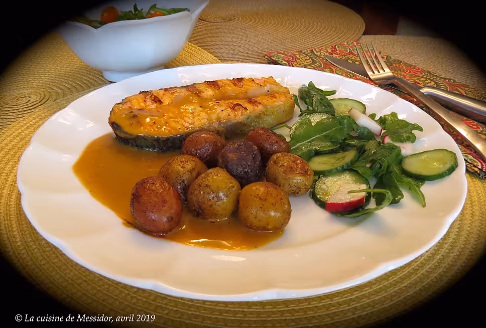 recette Darnes de saumon bbq, sauce clémentines au cari +