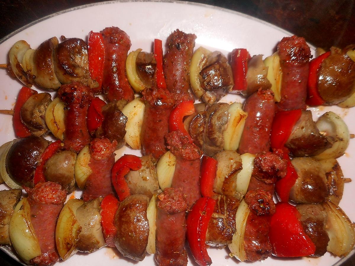 recette Brochettes de rognons d agneau et merguez