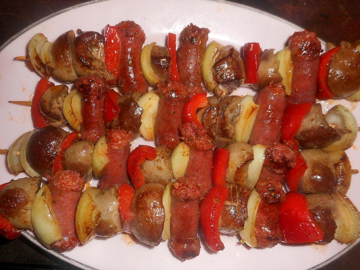 recette Brochettes de rognons d agneau et merguez