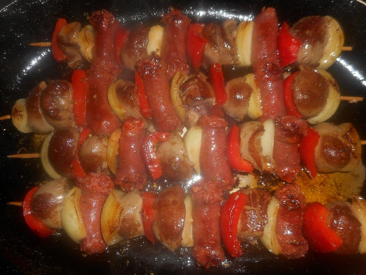 recette Brochettes de rognons d agneau et merguez