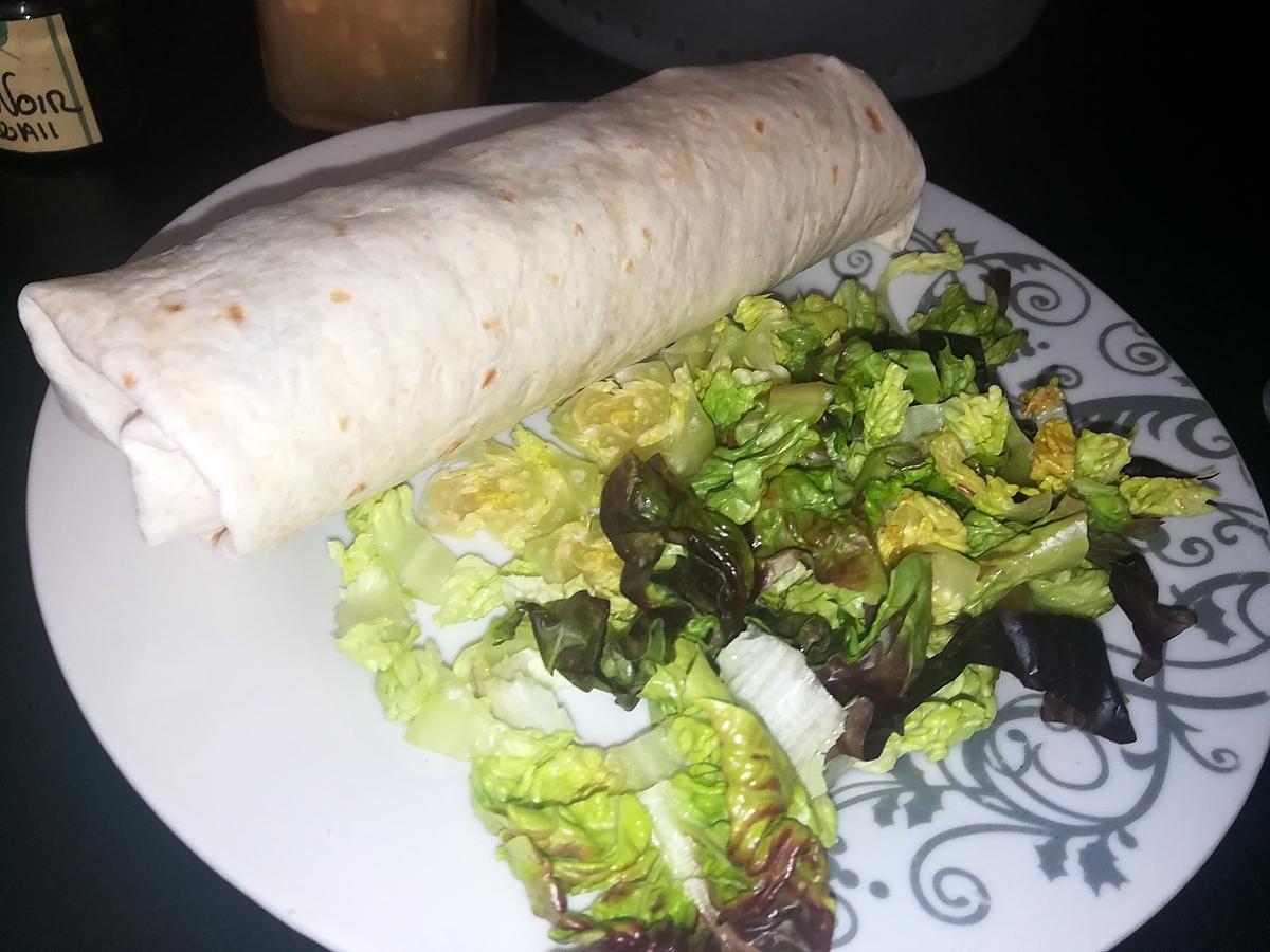 recette Wraps de porc a la crème