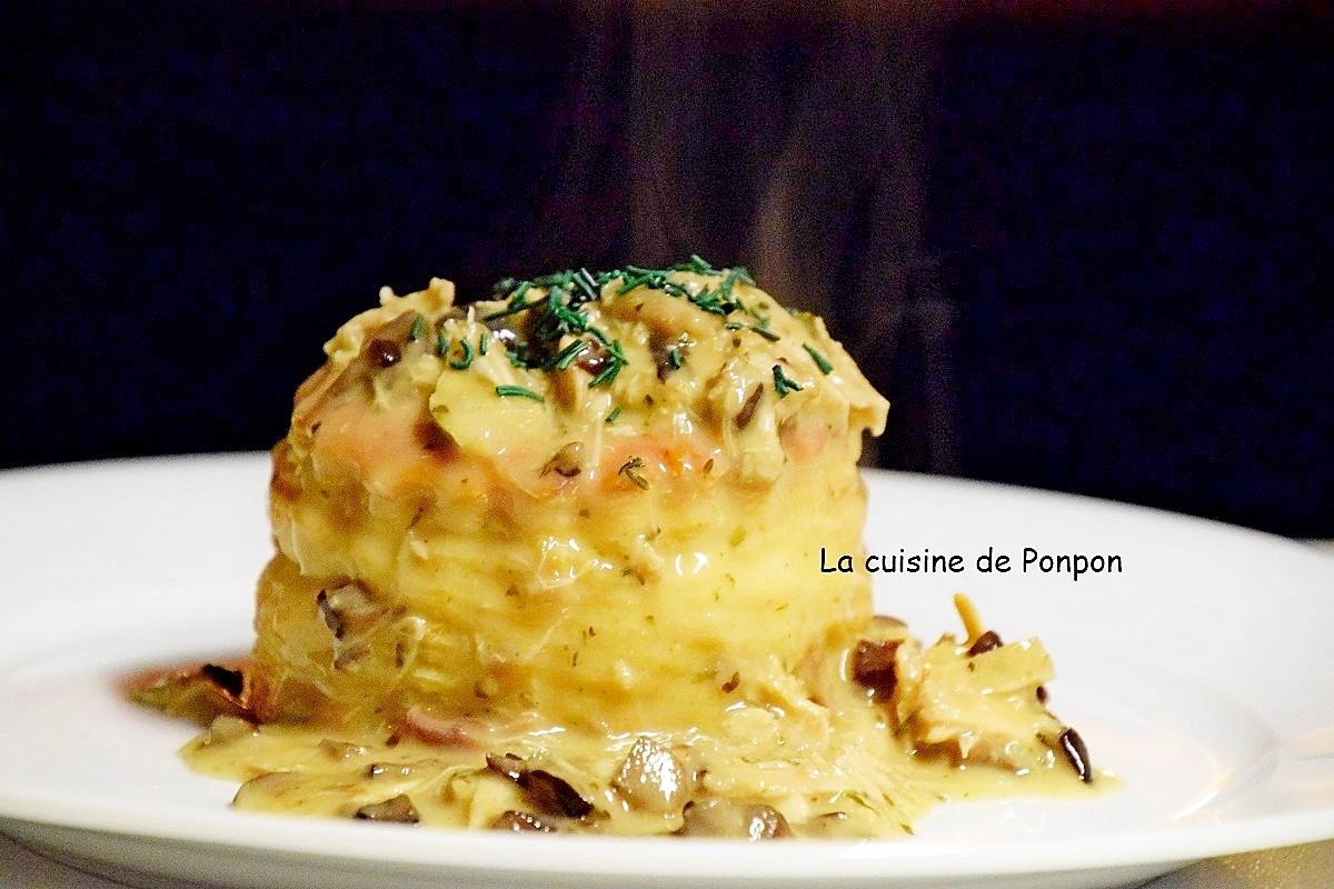 recette Vol au vent aux restes de poulet et champignons des bois