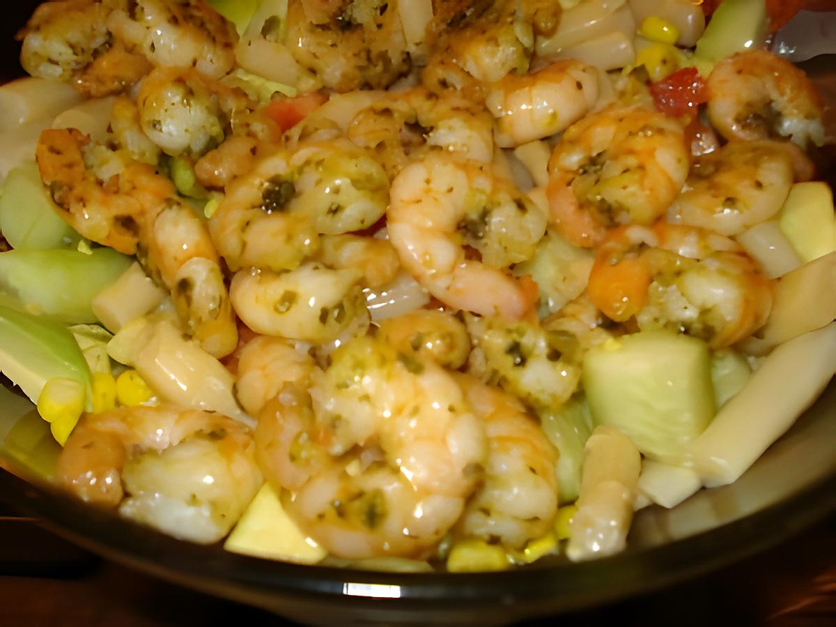 recette Salade de crevettes et concombre