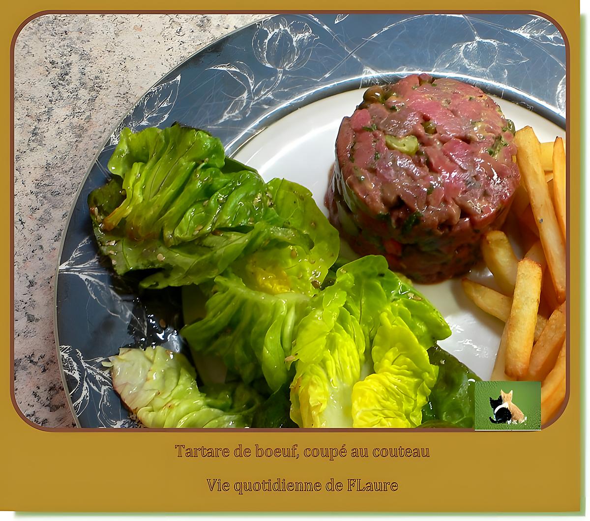 recette Tartare de bœuf, coupé au couteau, relevé