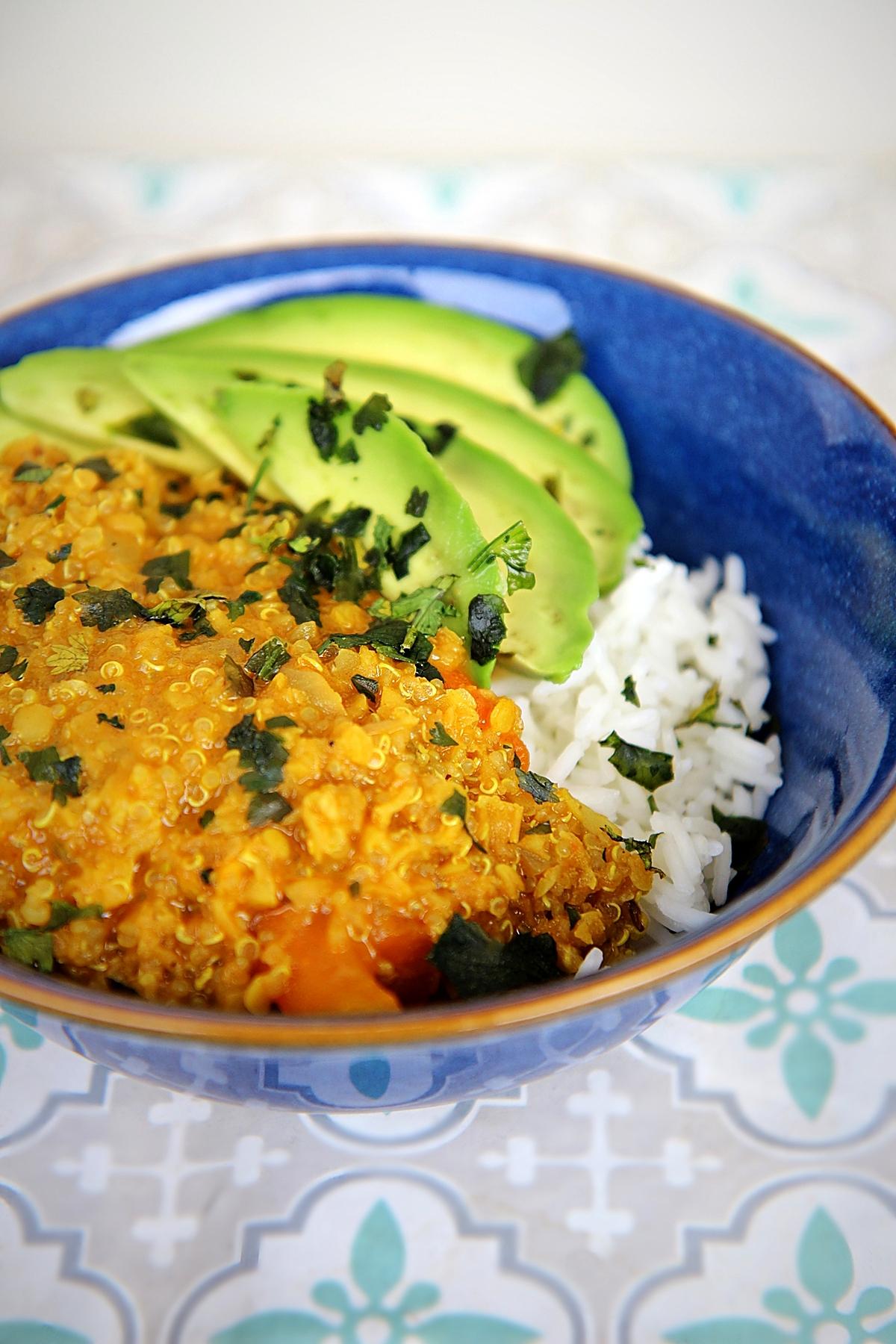 recette Crémeux lentilles quinoa au lait de coco