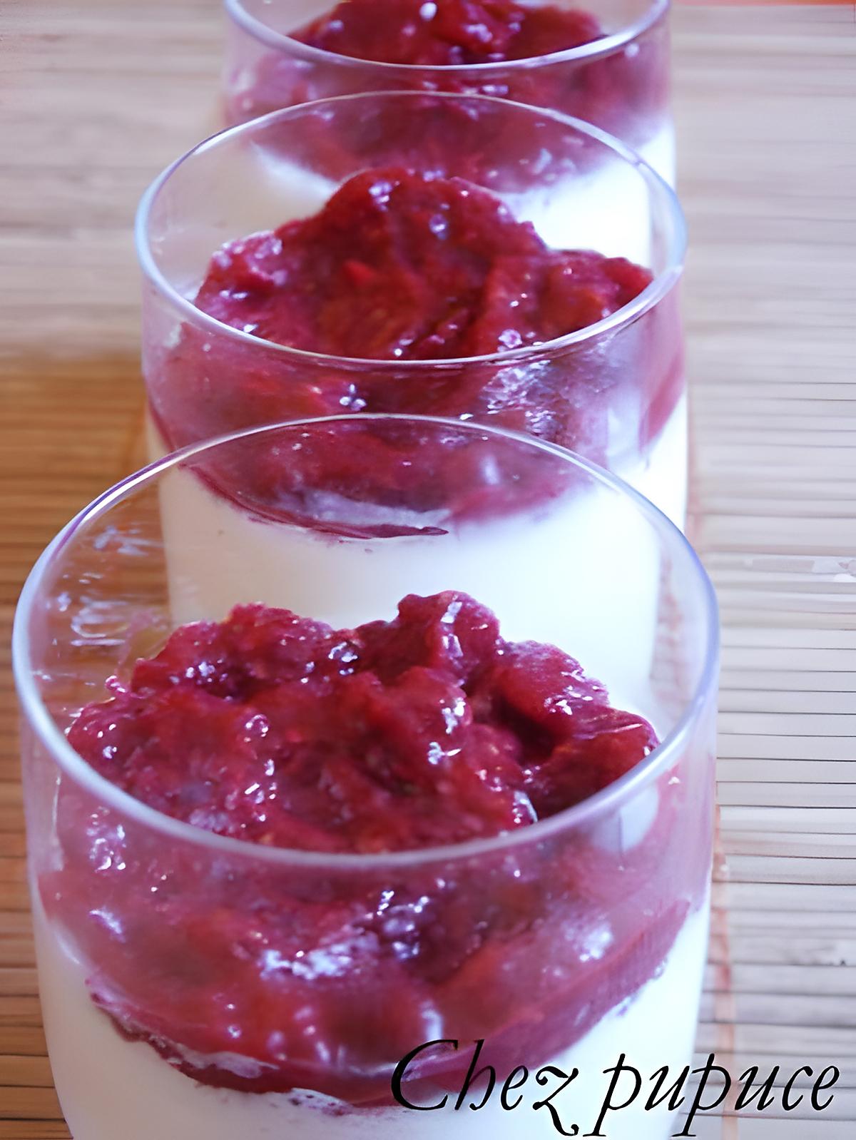 recette Panna cotta et sa compoté de framboise