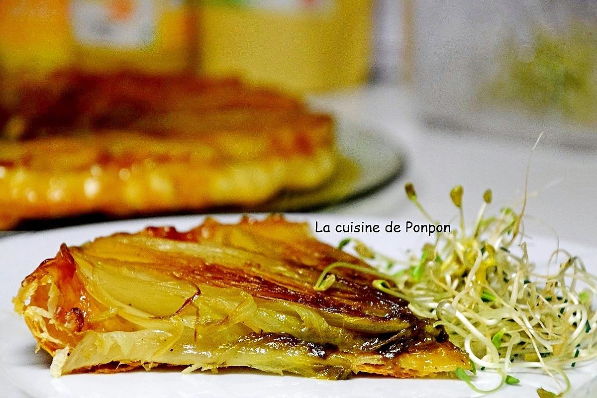 recette Tatin d'endives à la cassonade et moutarde douce, végétarien