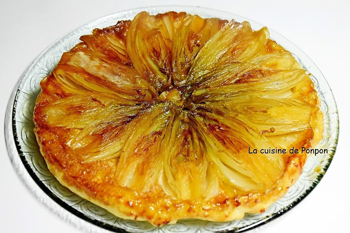 recette Tatin d'endives à la cassonade et moutarde douce, végétarien