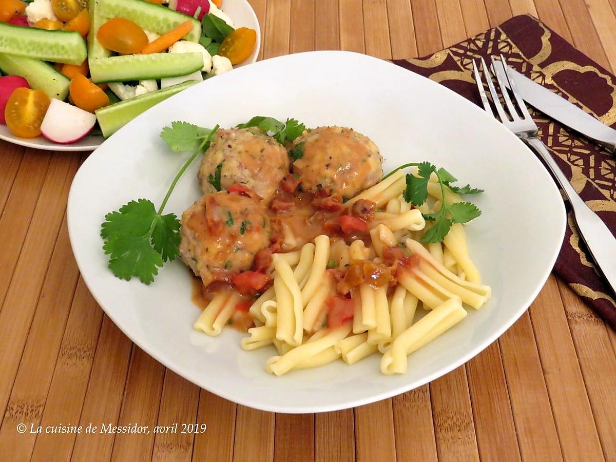 recette Boulettes de poulet au tofu, sauce express +