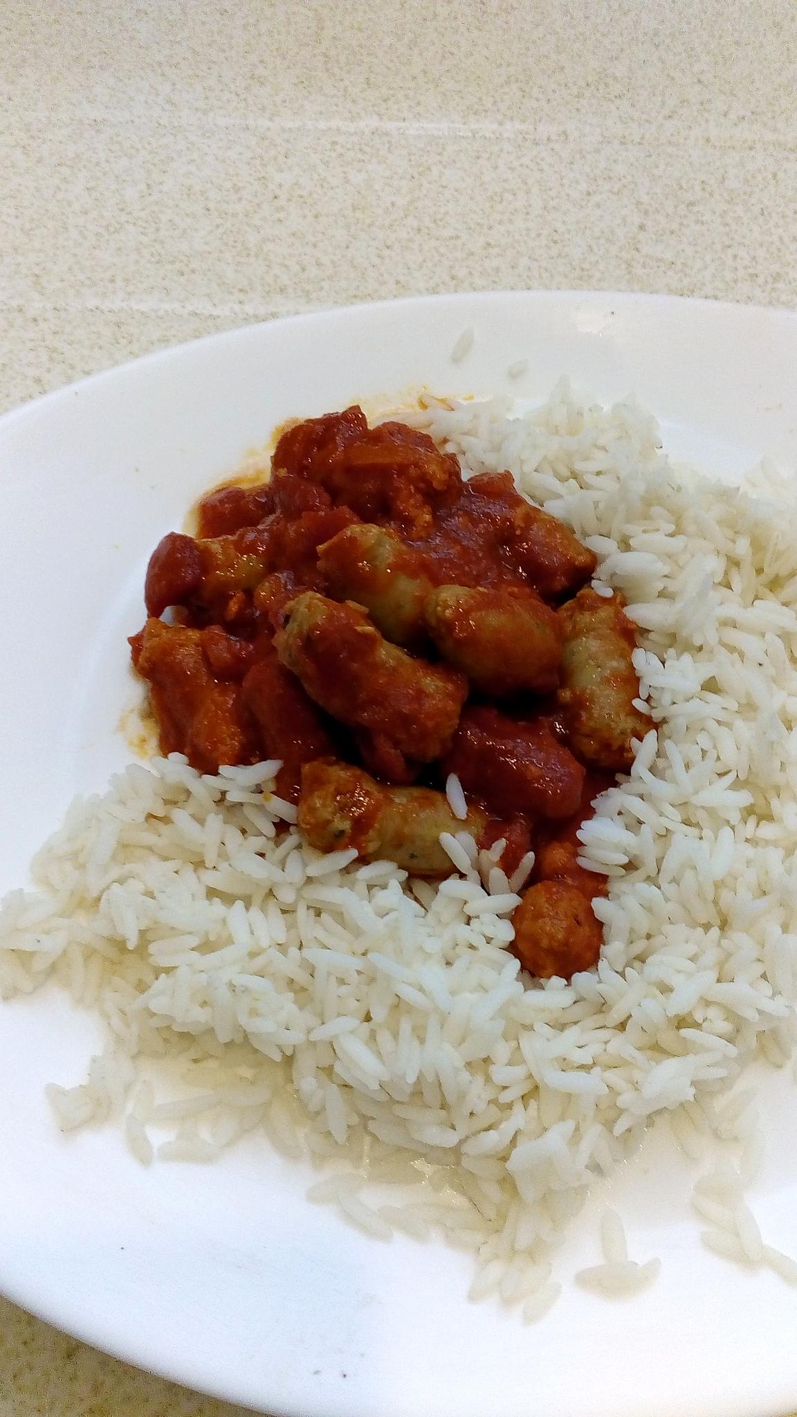 recette rougail  aux saucisses de poulet