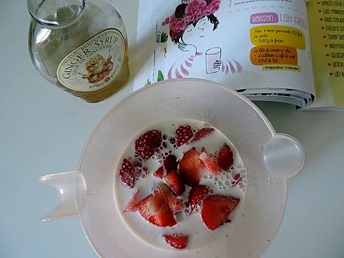 recette Boisson aux fraises et sirop de gingembre