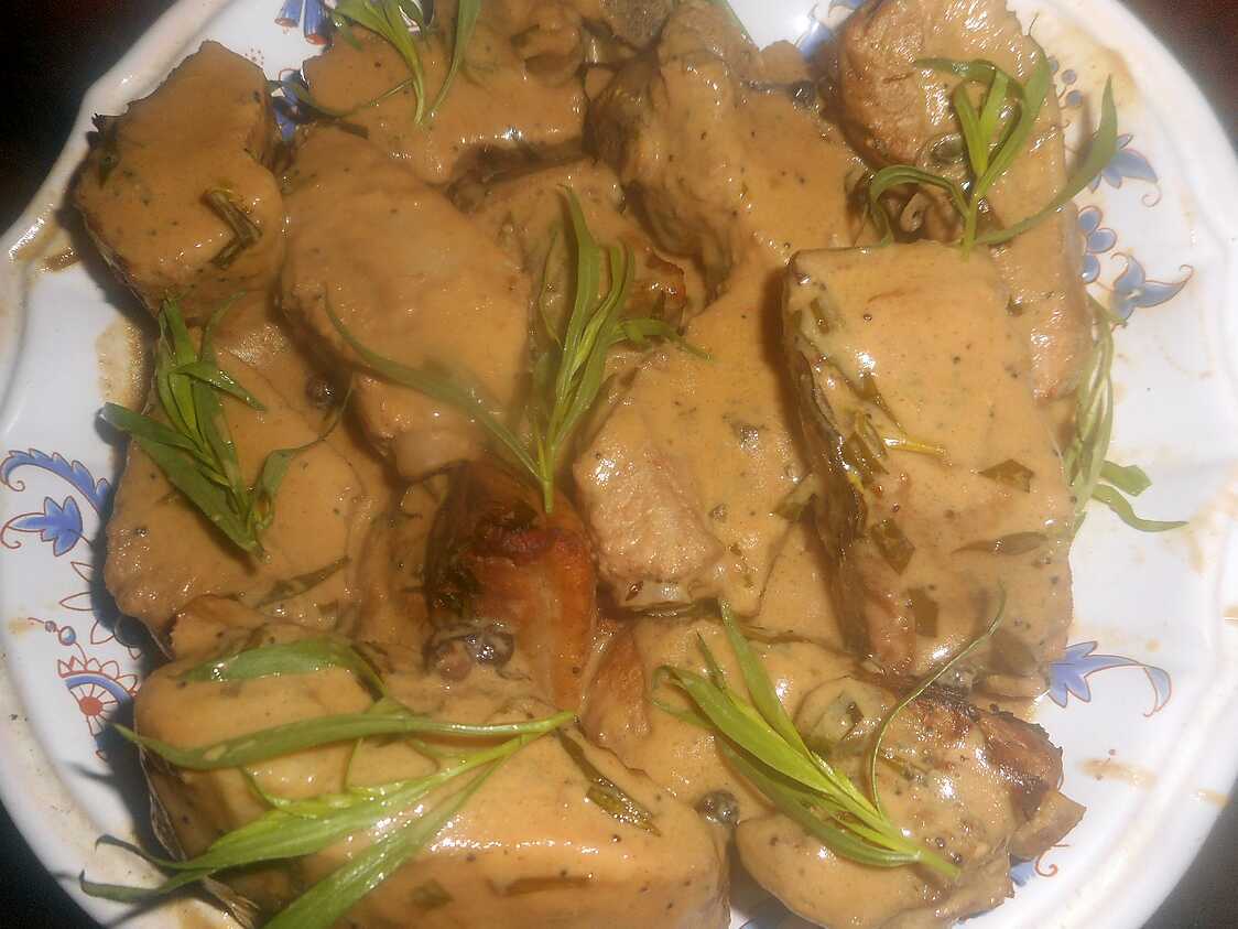 Recette de Travers de porc à la moutarde et a l estragon
