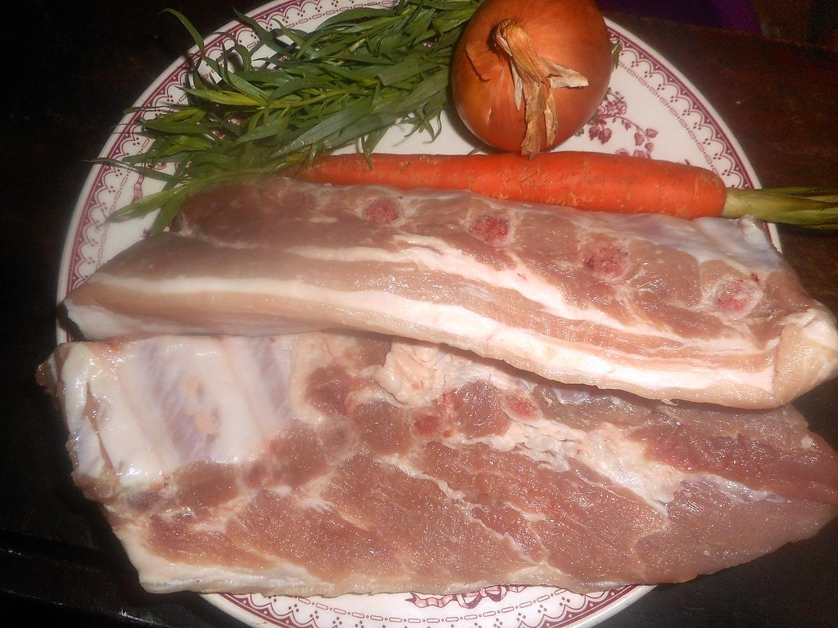 recette Travers de porc à la moutarde et a l estragon