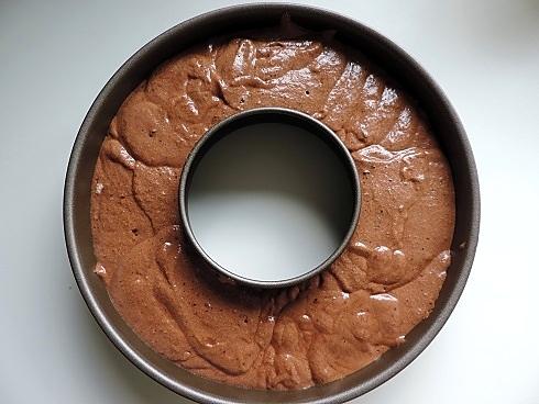 recette Gâteau mousse au chocolat noir, ganache blanche et perle de chocolat