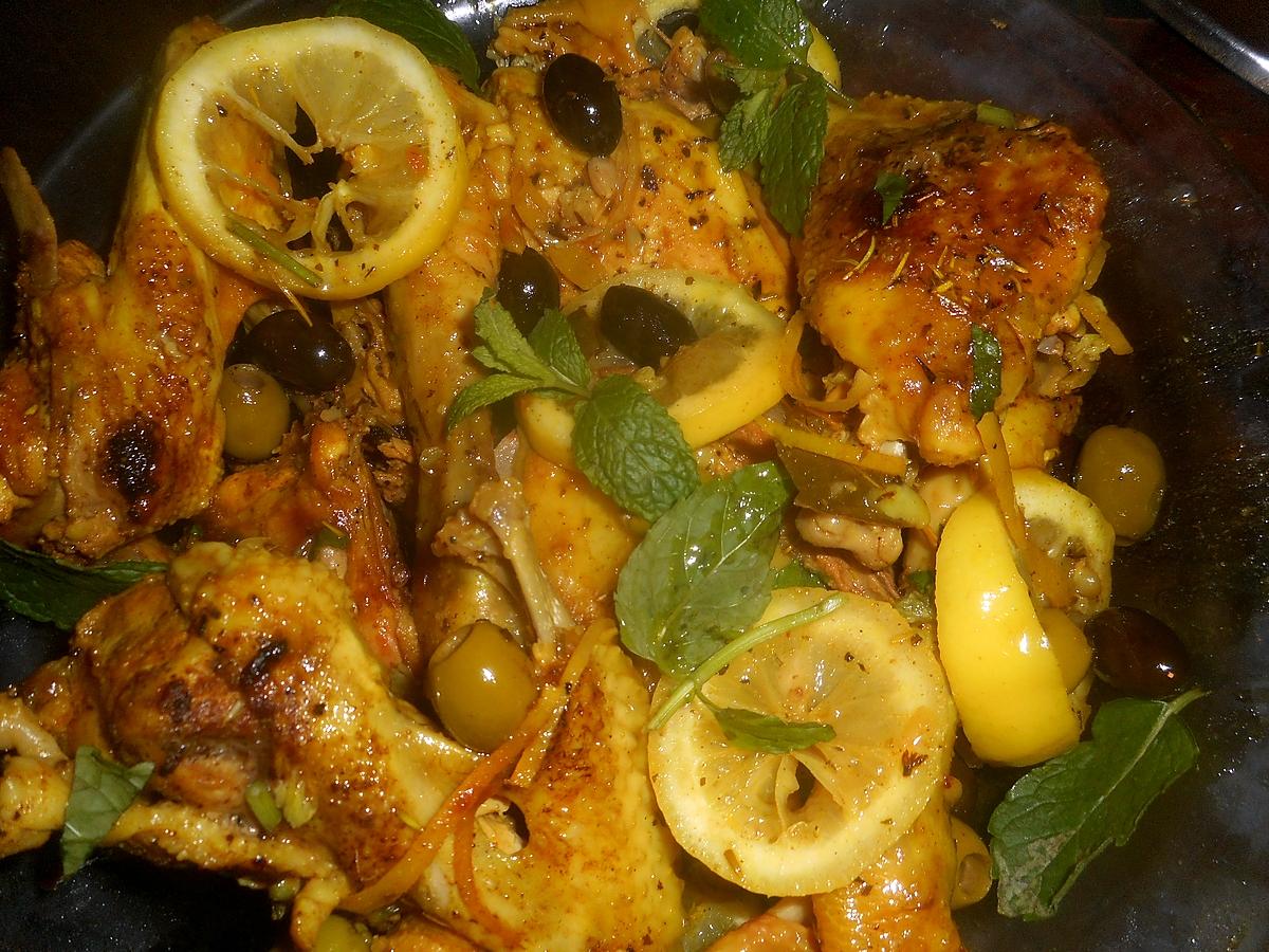 recette Poulet au citron et aux olives