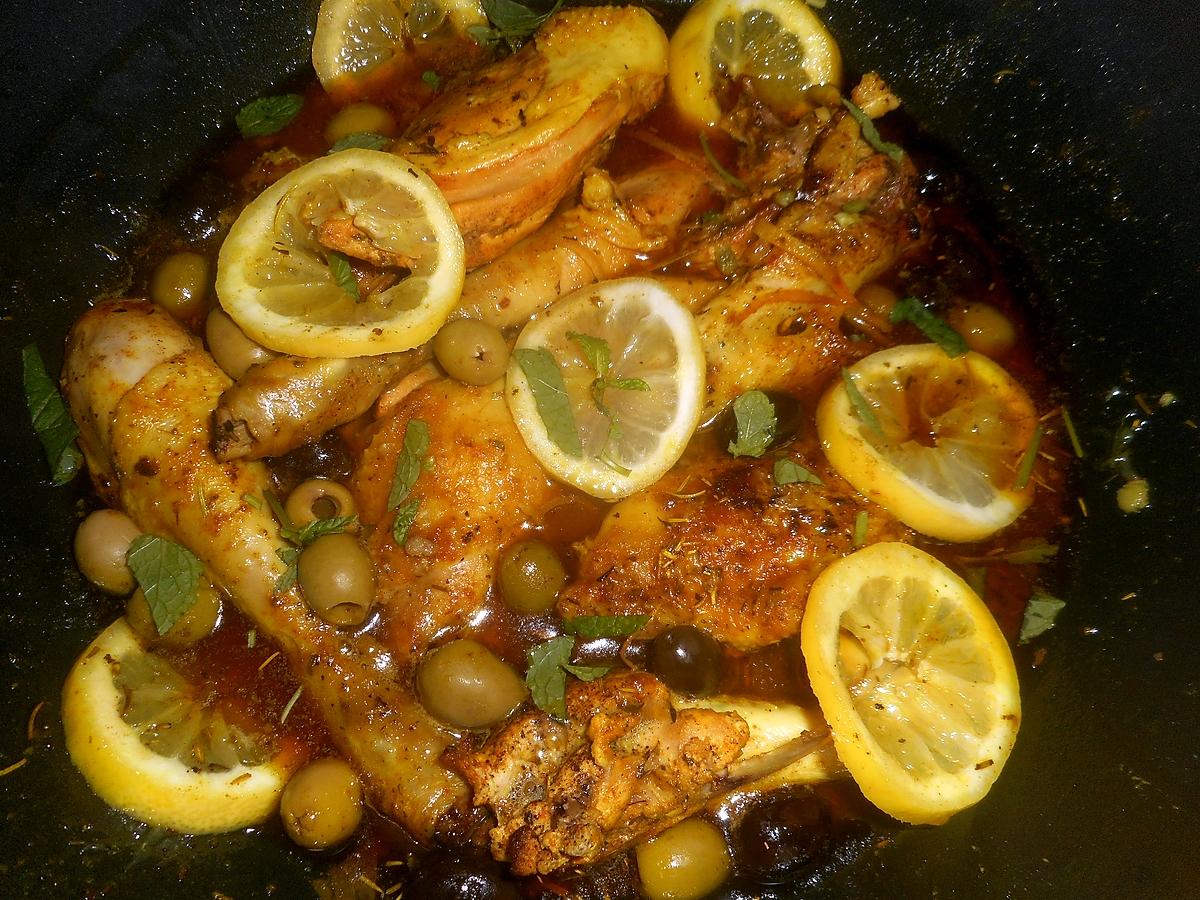 recette Poulet au citron et aux olives