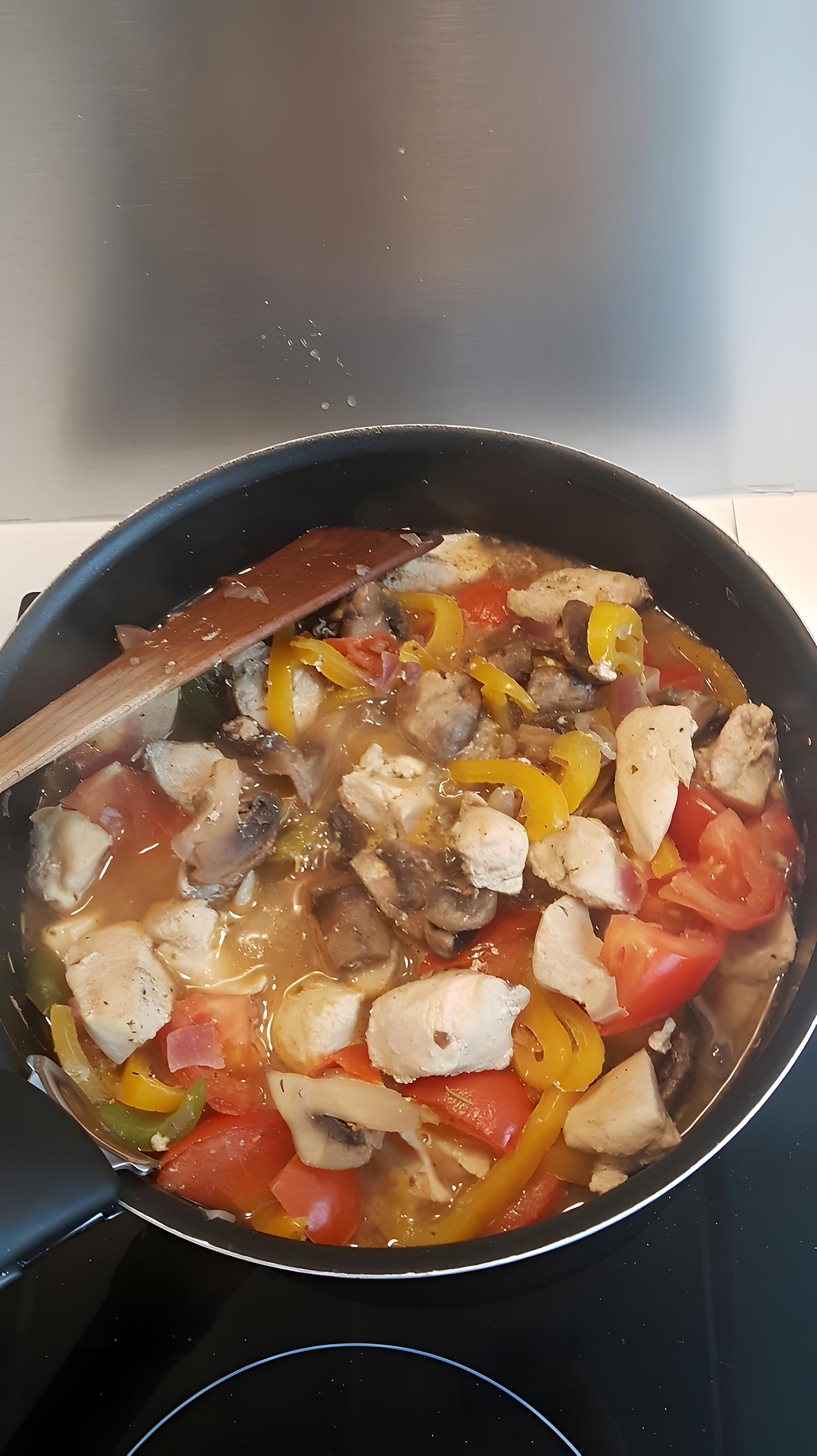 recette Poulet citronné au poivron et champignon