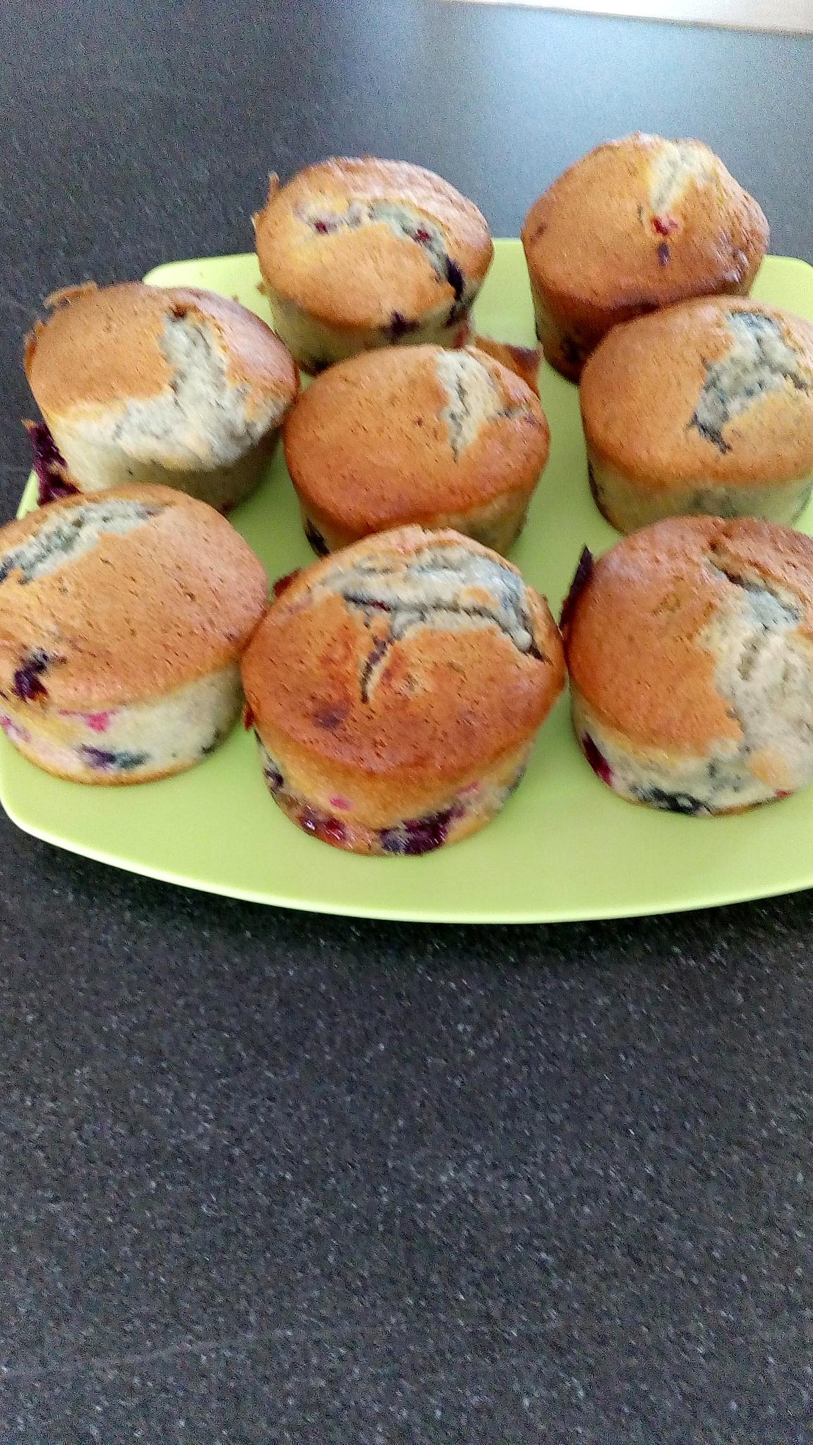 recette muffins aux fruits rouge chocolat praliné