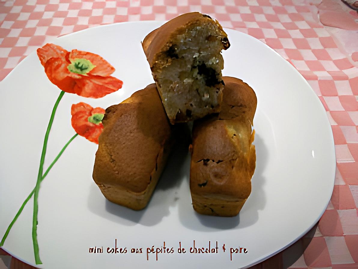 recette mini cakes aux pépites de chocolat & poire