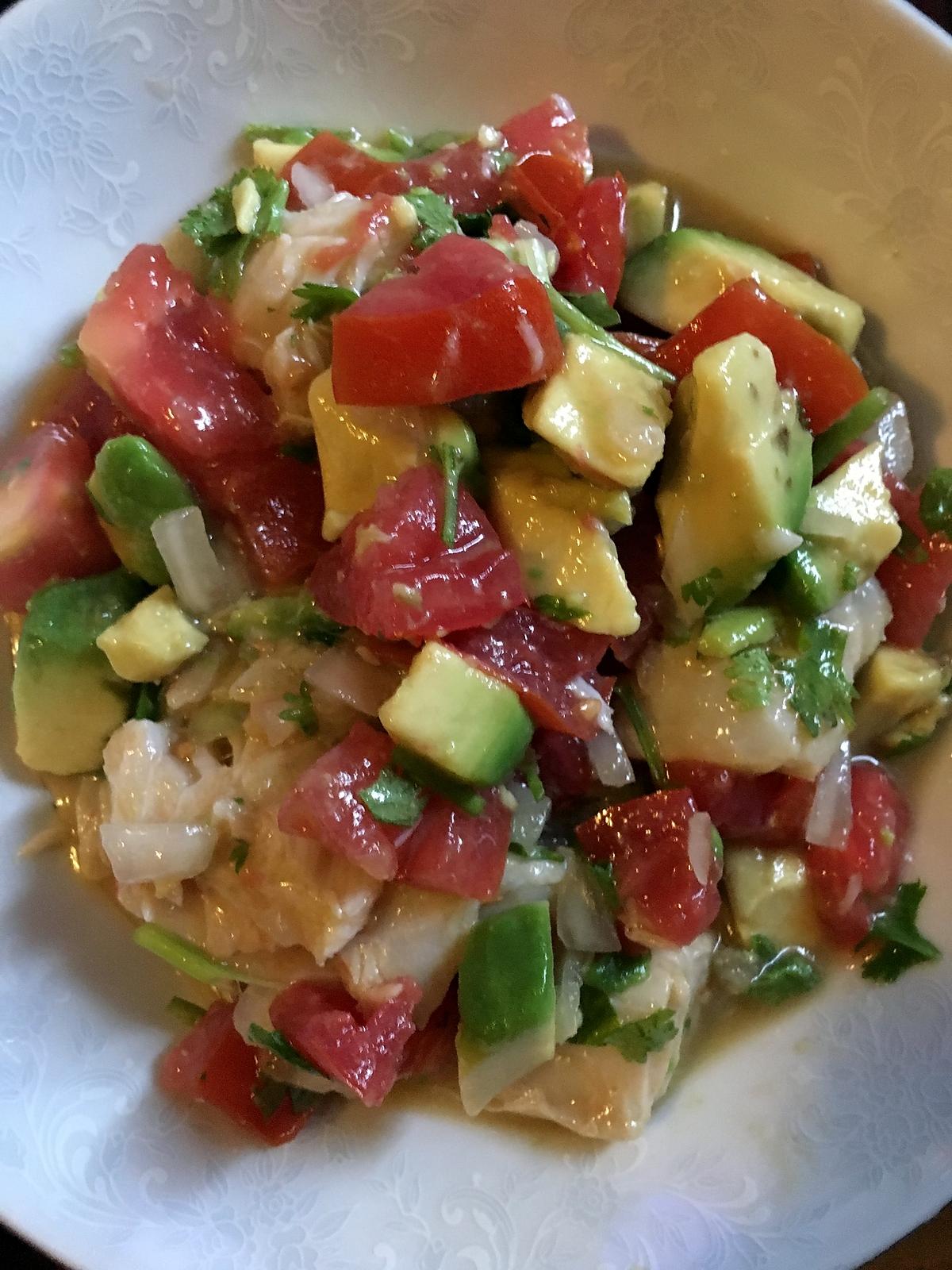 recette Ceviche tomate avocat