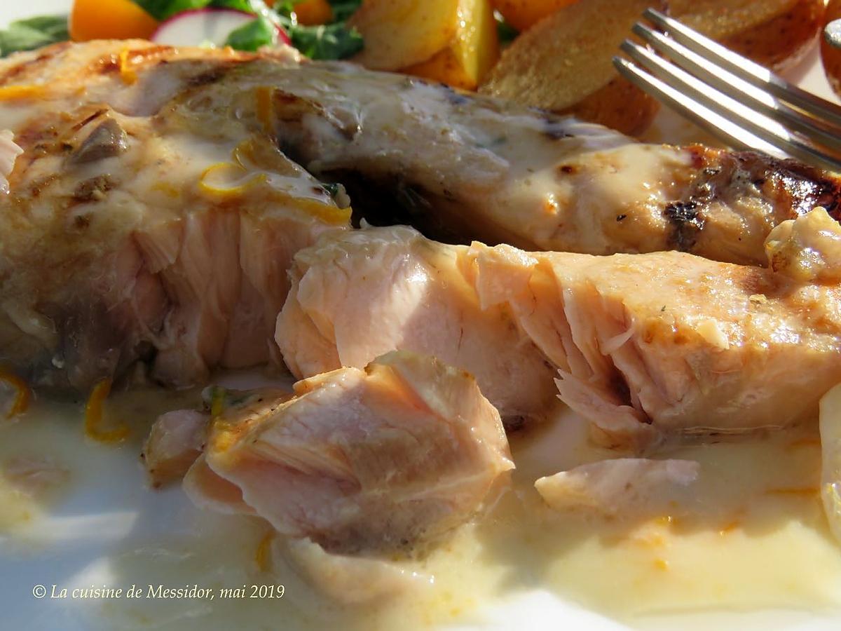 recette Darnes de saumon bbq, sauce agrumes et pastis +