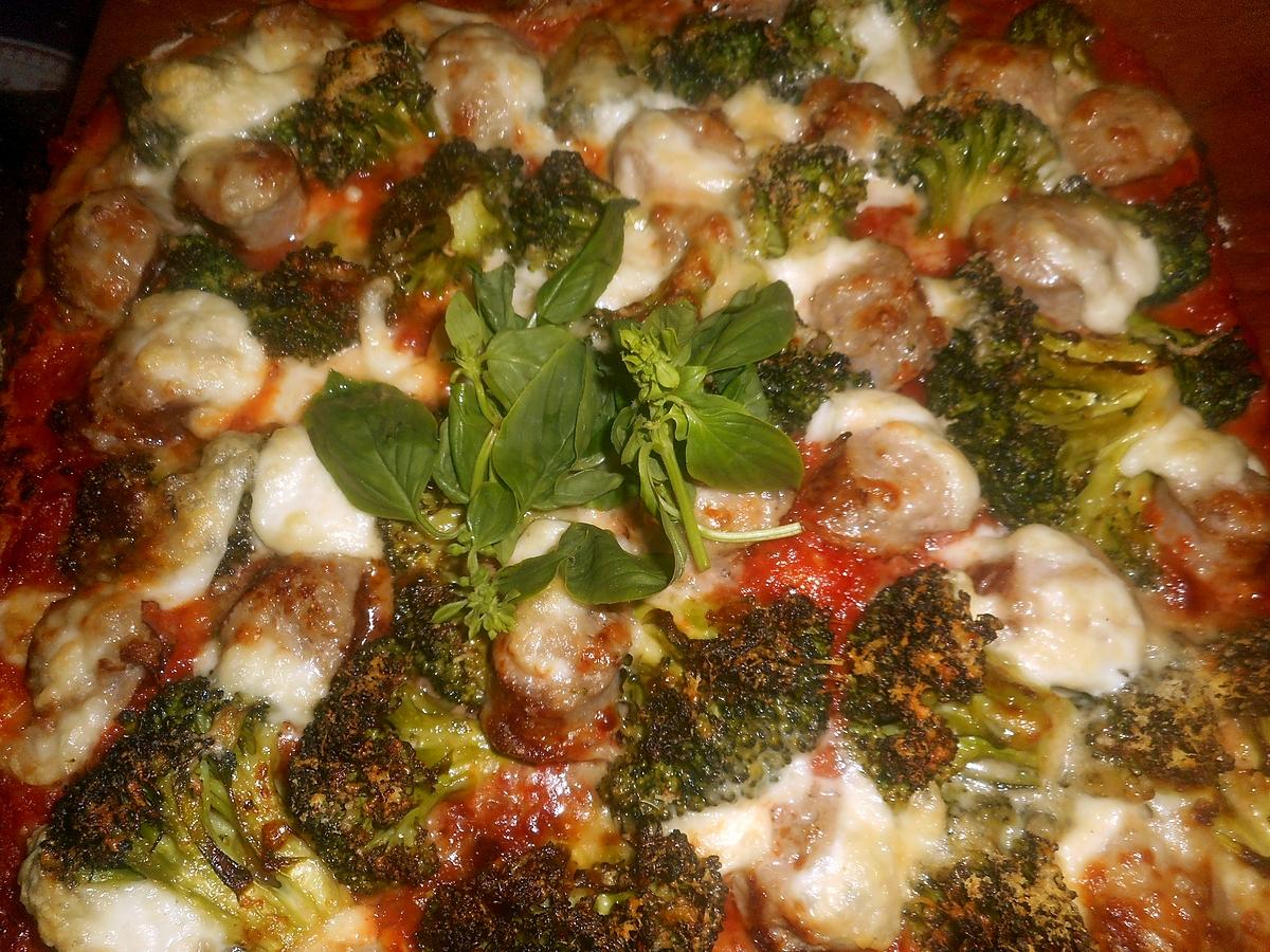 recette Pizza au brocoli et à la saucisse