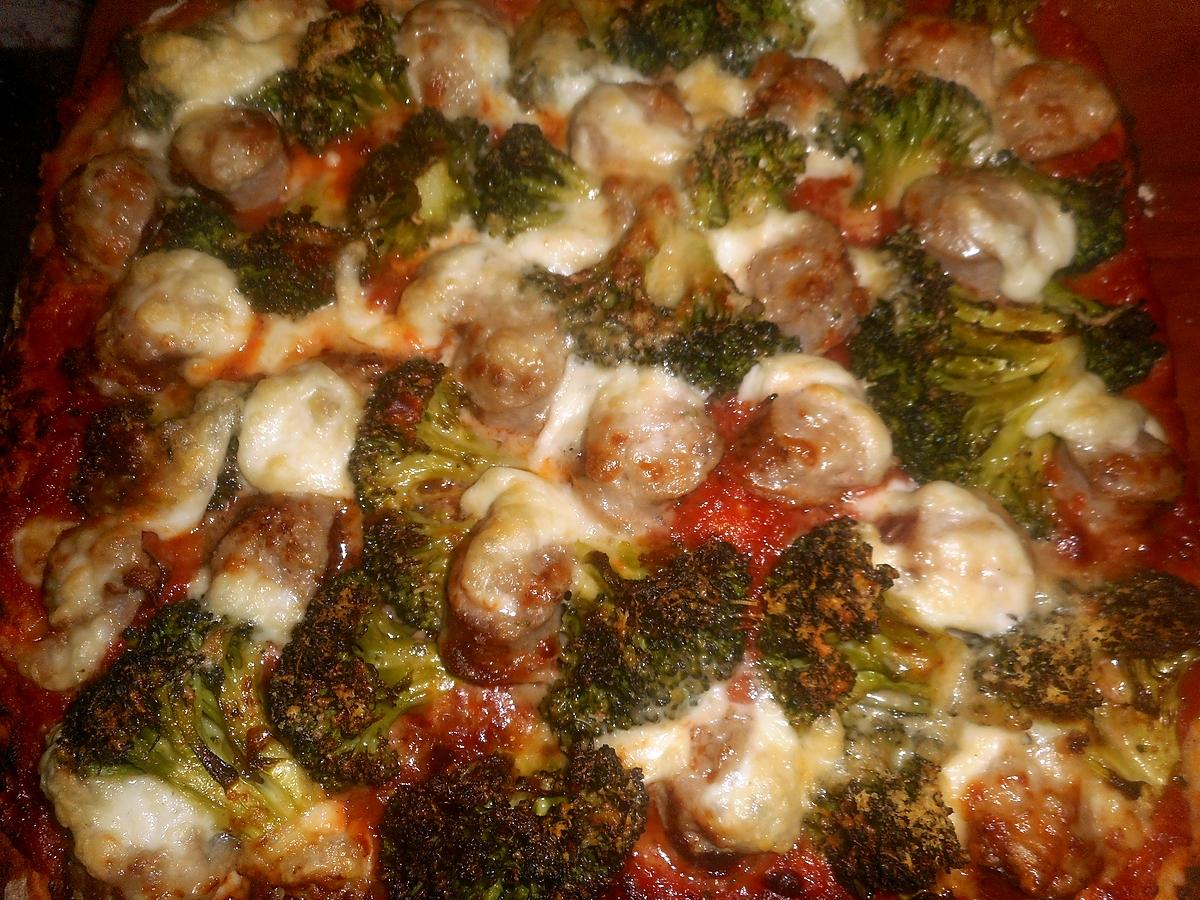 recette Pizza au brocoli et à la saucisse
