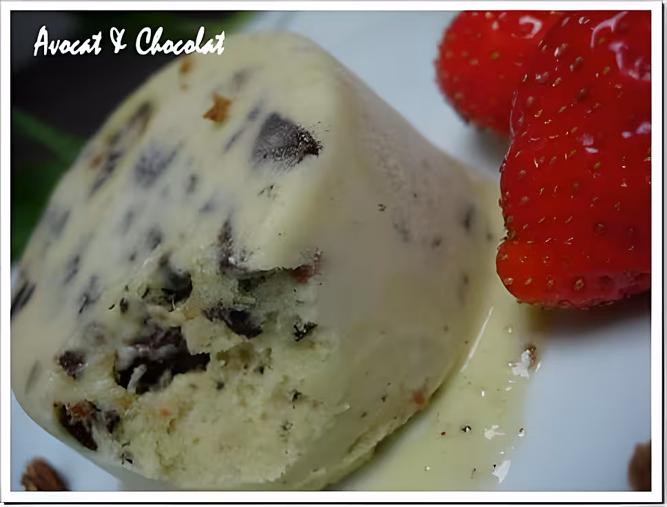 recette **Plaisir Glacé Pistache -pralin d'avoine amande crousillant et éclats de chocolat noir : Sans sorbetiére**