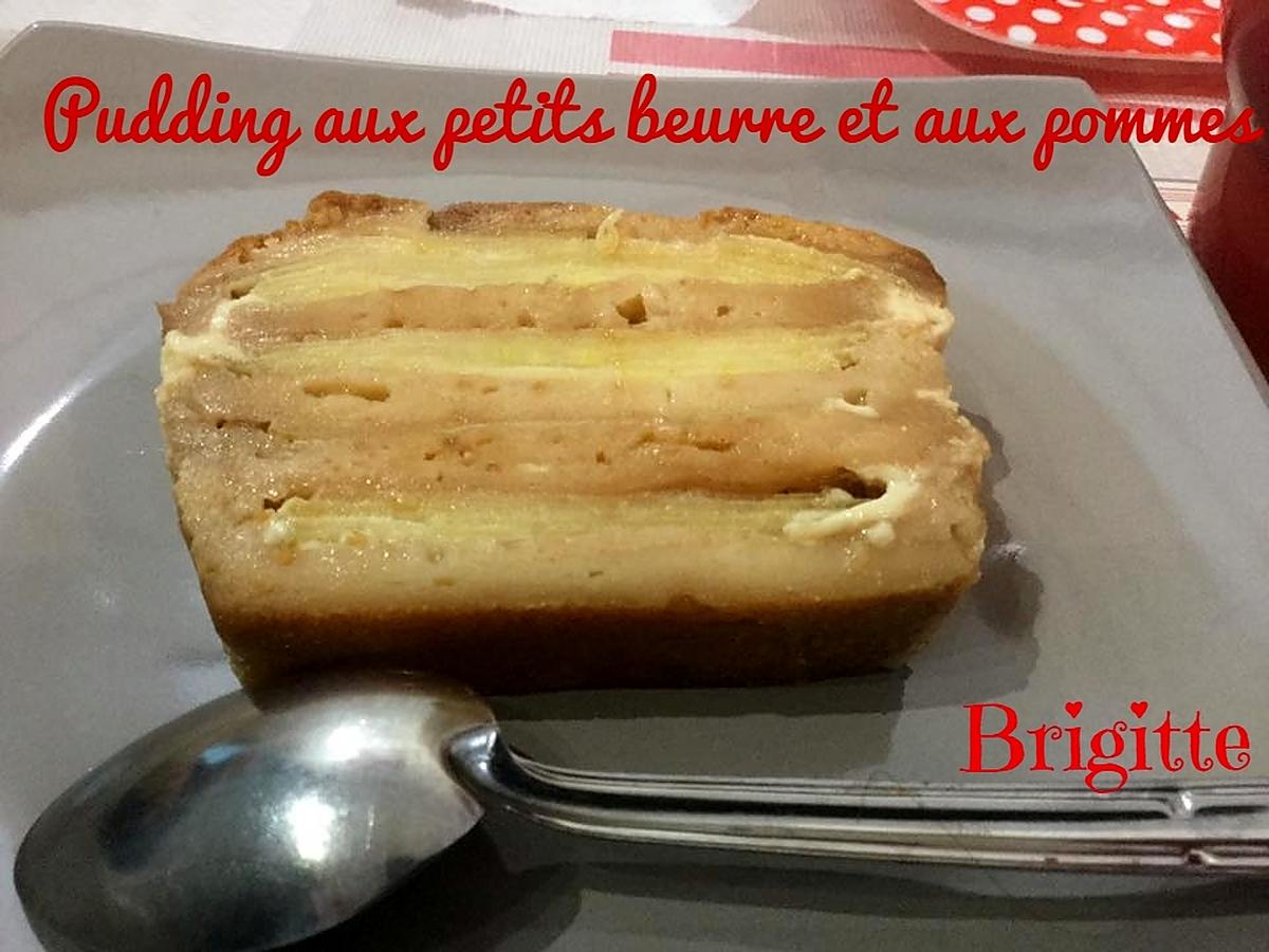 recette PUDDING AUX PETITS BEURRE ET POMMES