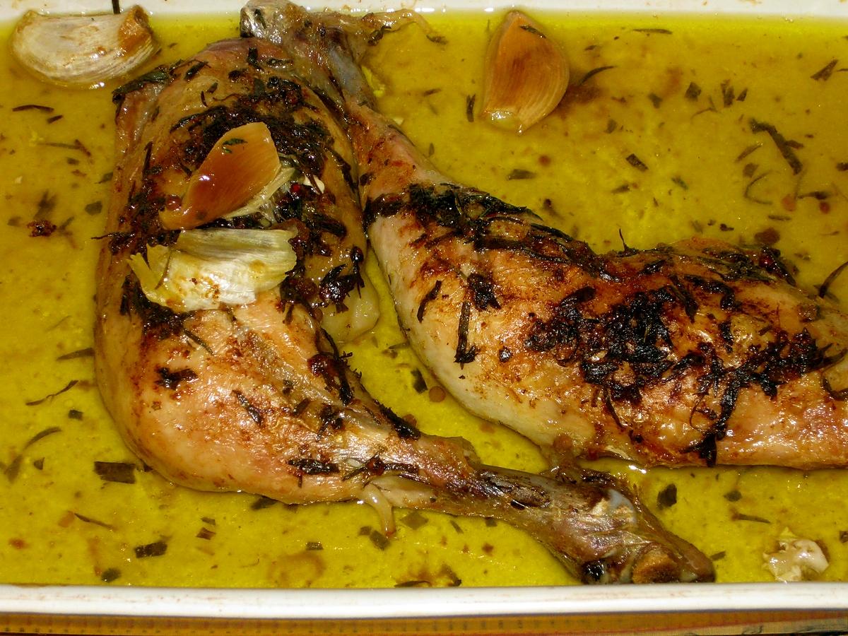 recette Cuisses de poulet rôties à l'ail et à l'estragon