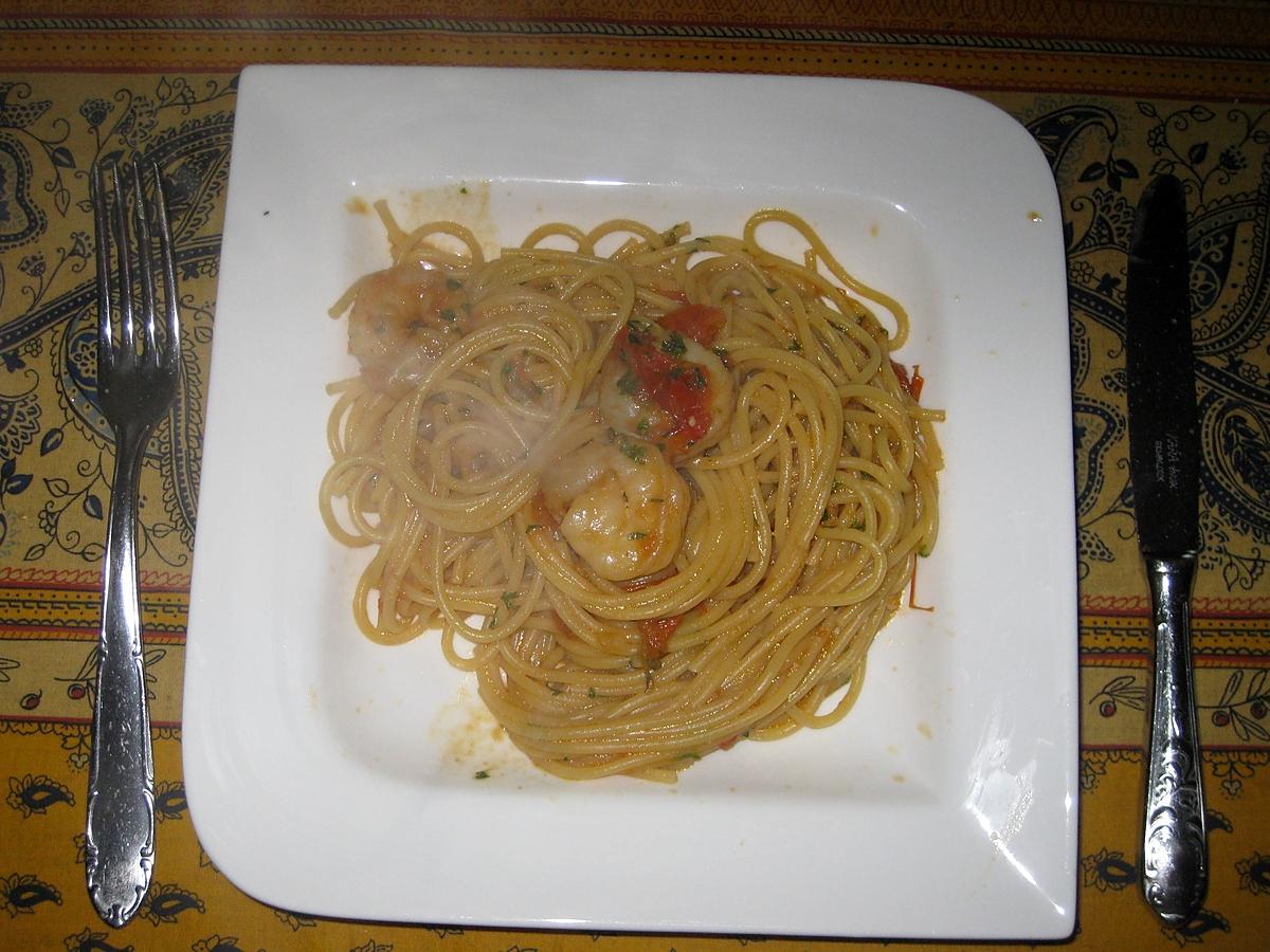 recette Spaghettis aux scampis