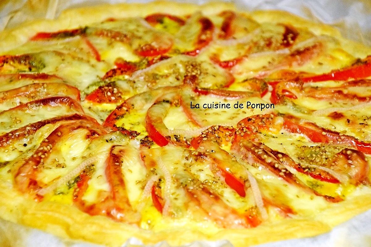 recette Tarte aux poivrons rouges, moutarde curcuma et romarin