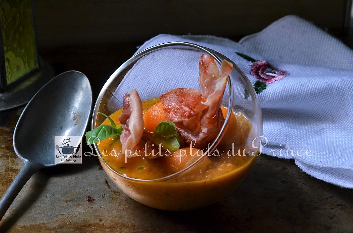recette Gaspacho melon et tomates, façon Basque